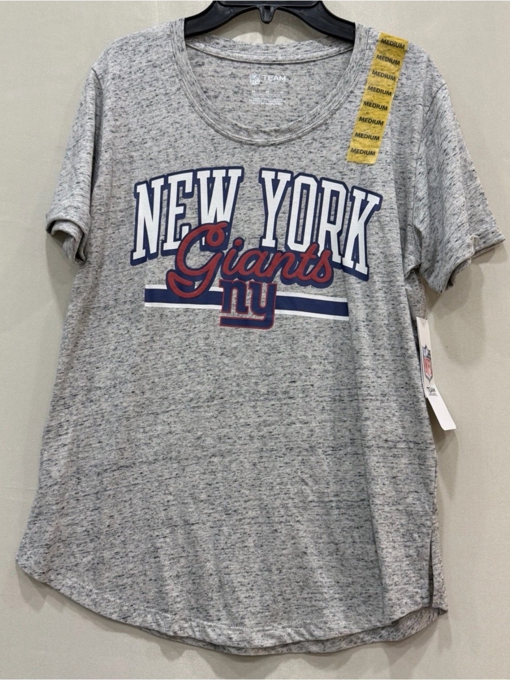 NFL Gray New York Giants Logo Tee with Blue and Red Accents - Picture 1 of 8